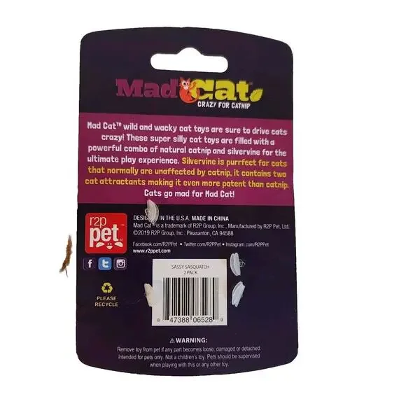 Mad Cat Crazy for Catnip Sassy Sasquatch Catnip & Silvervine Filled Cat Toys - Picture 2 of 2